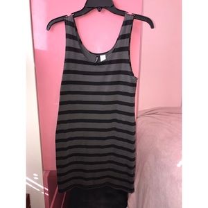 Black and grey striped tank dress